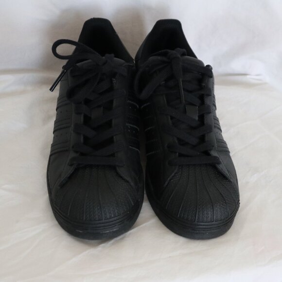 ADIDAS Superstar All Black Unisex Size 6 - Picture 4 of 8